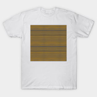 Yellow stripes on inkwell grey T-Shirt